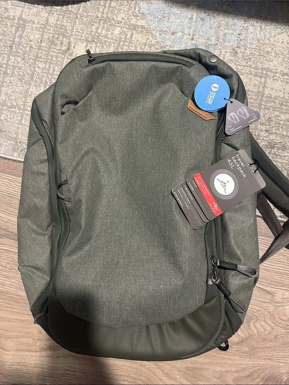 Men's Olive Green Travel Backpack with Padded Straps
